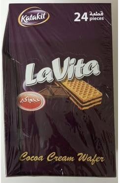 La Vita Waffeln (Vanille,Schokolade) Knusprige Waffeln mit fluffiger Vanille,Schokolade creme, Premiumqualität (1 x 24) (Schokolade) von Generisch