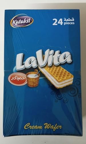 La Vita Waffeln (Vanille,Schokolade) Knusprige Waffeln mit fluffiger Vanille,Schokolade creme, Premiumqualität (1 x 24) (Vanille) von Generisch