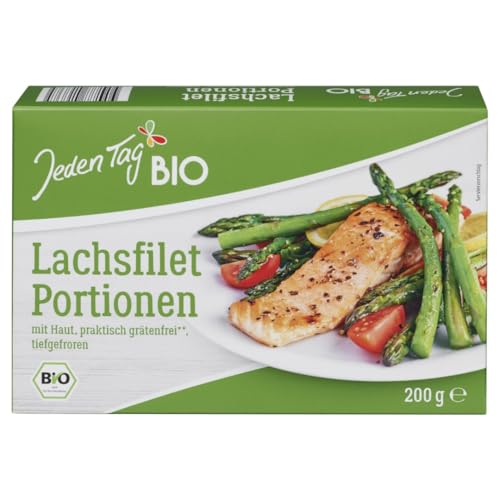 Lachsfilet Portionen mit Haut, praktisch grätenfrei, tiefgefroren 200 Gramm von Generisch