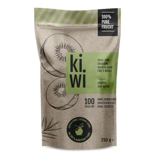 Lafiya Food getrocknete Kiwi ohne Zusätze (80 g, wiederverschließbar) - getrocknete Früchte & Obst als gesunde Snacks - vegane Trockenfrüchte als Müsli, Porridge, Bowl Topping, Trockenobst ungezuckert von Generisch