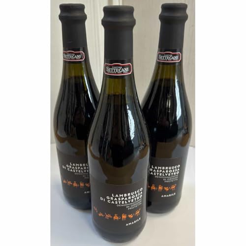 Lambrusco Grasparossa Amabile - Tradizione Settecani DOP, Cantina Settecani, Rotwein aus Italien, 750 ml, 3er Set von Generisch