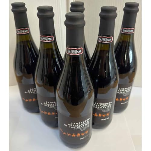 Lambrusco Grasparossa Amabile - Tradizione Settecani DOP, Cantina Settecani, Rotwein bzw. Schaumwein aus Italien, 750 ml, 6er Set von Generisch