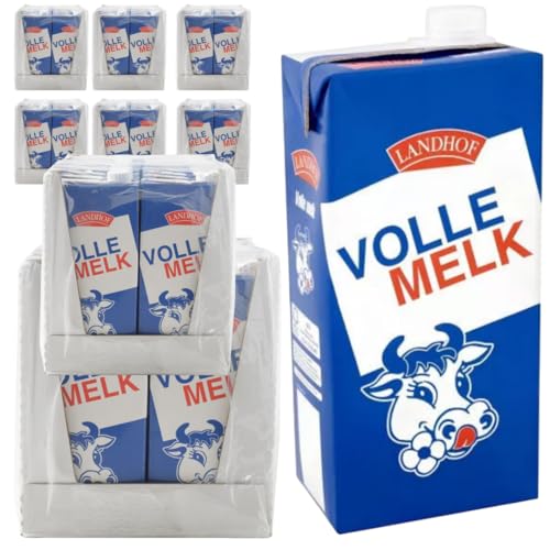 Landhof Holländische Milch Teilentrahmte Milch fettarme Haltbare Milch Vollfett, je 1 Liter, 96 STÜCK von Generisch