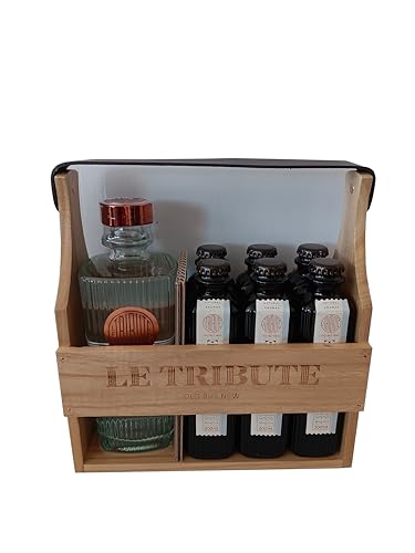 Le Tribute Premium Gin mit 6 Tirbute Tonic in einer Holzkiste von Generisch