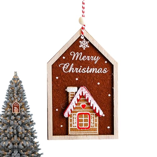 Lebkuchenhaus-Anhänger, Lebkuchenhaus-Ornament, Weihnachtsbaum Deko Anhänger, 2D festliche Weihnachtsbaum-Dekorationsanhänger, hausförmiger Weihnachtsbaumschmuck, Heimdekoration von Generisch