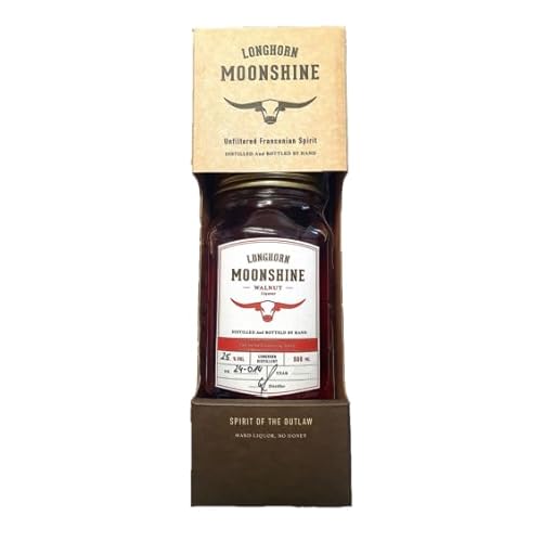 Longhorn Moonshine "Walnuss" I Kombi - Set" I Original handcraftet Bourbon Style Whiskey Likör I Unfiltered franconian Spirit I 25% vol. I 0,5 l von Generisch