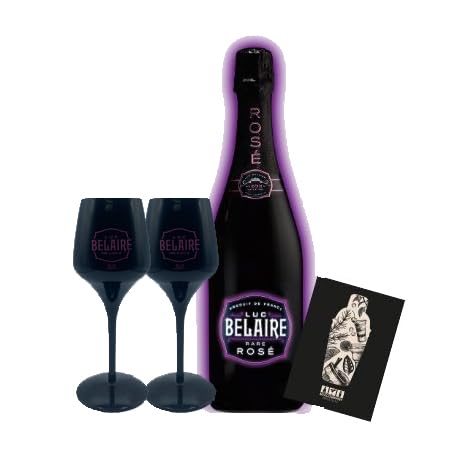 Luc Belaire France 0,75 Rare Rose Fantom Edition mit beleuchtetem Label inkl. 2 wiederverwendbare Flöten Becher aus Hartplastik (12,5% vol.)- [Enthält Sulfite] von Generisch