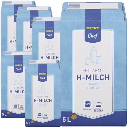 METCHEF H-Milch fettarme milch%1,5 Fett Haltbare Milch Wiederverschließbar 5000 Mililiter, 6 STÜCK von Generisch