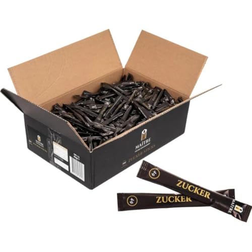 Maite Zucker-Sticks, Zucker Würfelzucker, Weißer Zucker mit jeweils 4g Füllmenge,4kg, 1000 Stück von Generisch