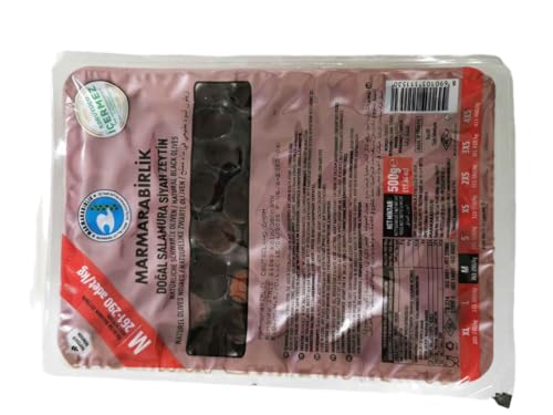 Marmarabirlik Doğal Schwarze Oliven, Natürlich, 500g, M-Größe von Generisch