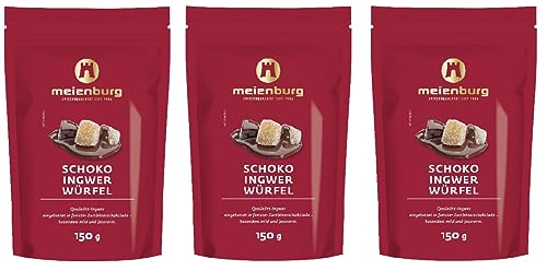 Meienburg Schoko-Ingwer Würfel | Kandierter Ingwer mit Schokolade überzogen | 3x 150g Tüte von Generisch