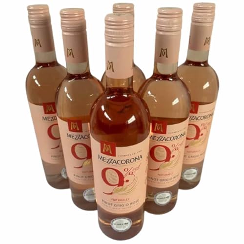 Nove Pinot Grigio Rosé Vigneti delle Dolomiti IGT 2023, Mezzacorona, Alkoholreduzierter Roséwein aus Italien, 750 ml, 6er-Set von Generisch