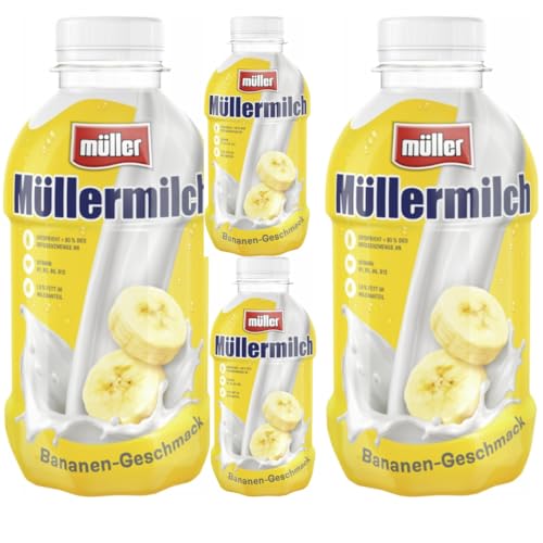 Milch Bananengeschmack milch Bananen Geschmack Bananennmilch (Einweg) 400 Mililiter x 4 Flasche Mit Pufai Grocery [Frischegarantie] ink pfand von Generisch