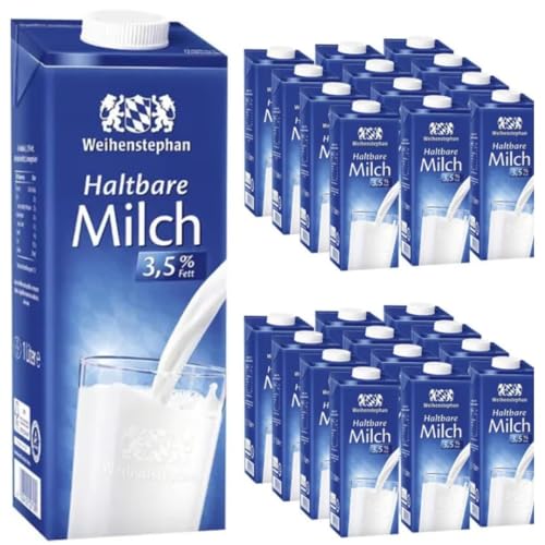 Milch Weihenstephan fettarme H-Milch 1,5% Fett, je 1 Liter, 24 Stück mit pufai grocery von Generisch