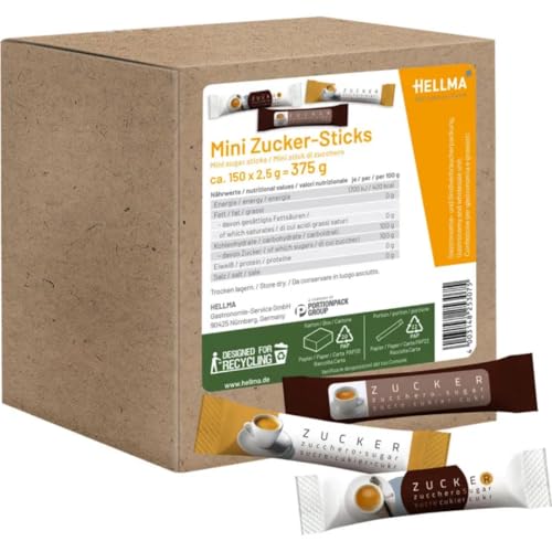 Mini Zucker-Sticks Zucker 375 Gramm (150 Sticks à 2.5g.) von Generisch