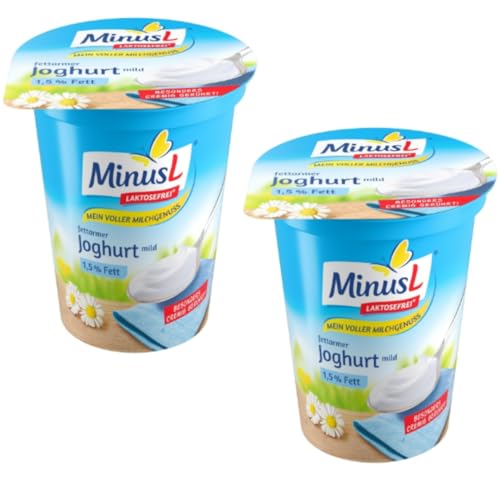 Minus L fettarmer Joghurt mild laktosefreien 1,5% Fett Joghurt 400 Gramm x 2 Stück [Frischegarantie] mit Pufai Grıcery von Generisch