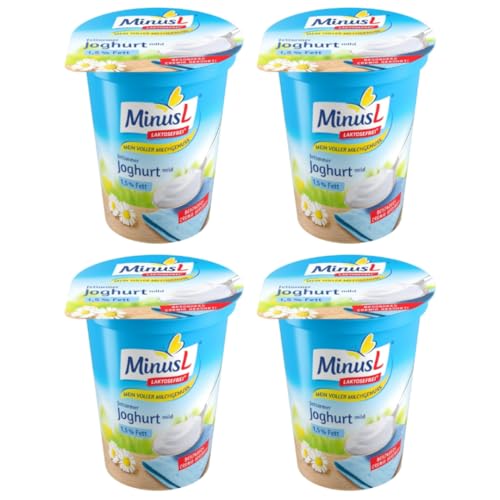 Minus L fettarmer Joghurt mild laktosefreien 1,5% Fett Joghurt 400 Gramm x 4 Stück [Frischegarantie] mit Pufai Grıcery von Generisch