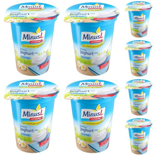 Minus L fettarmer Joghurt mild laktosefreien 1,5% Fett Joghurt 400 Gramm x 8 Stück [Frischegarantie] mit Pufai Grıcery von Generisch