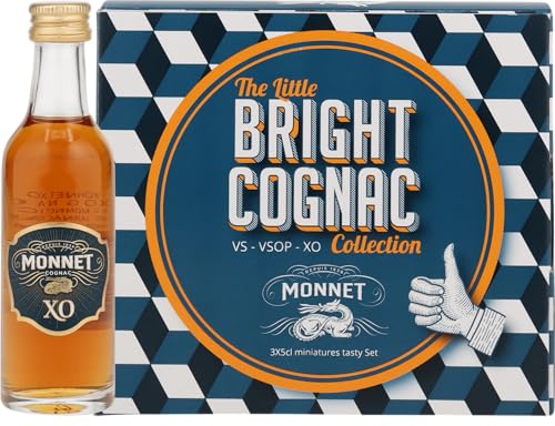 Monnet Cognac Mini Set VS/VSOP/XO 40% 0,15 Liter im Geschenkbox von Generisch