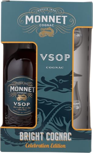 Monnet Cognac VSOP 40% Vol. 0,7 Liter im Geschenkbox mit 2 Gläsern von Generisch