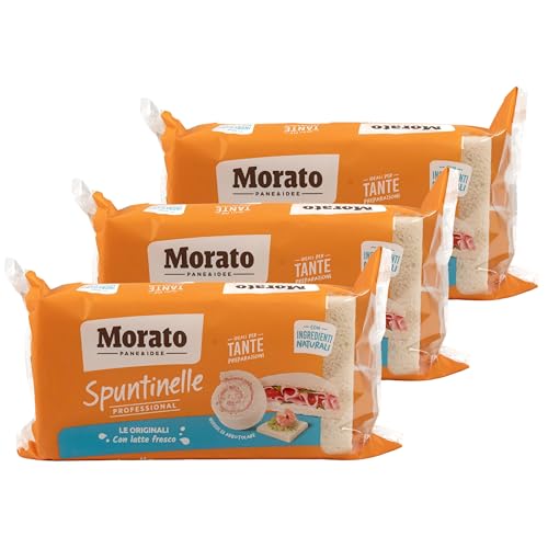 Morato - 3er Pack Original italienisches Spuntinelle Weißbrot - Tramezzino Tramezzini Weissbrot Tramezzone Tramezzinibrot (Toast ohne Rand, Rinde) in 700 g Packung (10 Scheiben pro Packung) von Generisch