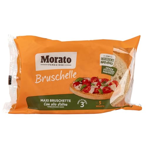 Morato - Original italienisches Bruschelle Weißbrot mit Olivenöl 500 g Packung - Maxi Bruschette Bruschetta Brot Con Ingredienti Naturali Senza Zuccheri Aggiunti von Generisch