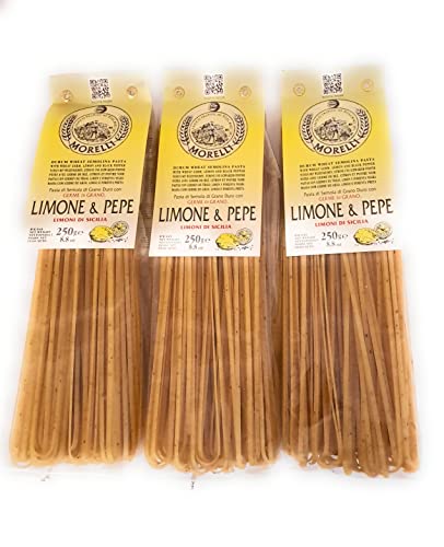 Morelli Pasta Zitrone und schwarzem Pfeffer Limone & Pepe, 3 X 250 g von Generisch