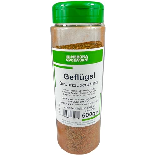 NEOBONA Gewürze - Premium Geflügel Gewürzmischung 500 g Packung in Gastro-Qualität - Gewürzzubereitung ideal zum Würzen, Kochen & Marinieren - Hähnchengewürz Gewürz 100% Naturrein & vollaromatisch von Generisch