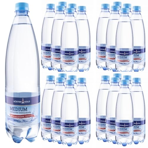 Natürliches Mineralwasser mit Kohlensäure Mineralwasser medium PET (Einweg) Wasser 1000 mililiter x 24 STÜCK mit pufai grocery (ink pfand) von Generisch