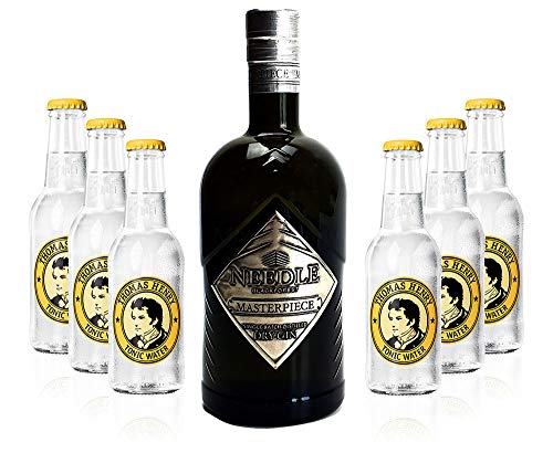 Needle Masterpiece Dry Gin 0,5L (45% Vol) + 6 x Thomas Henry Tonic Water 0,2l MEHRWEG inkl. Pfand- Needle Masterpiece Gin Set von Generisch