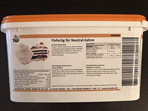 Neutral Kessko Sahnefond 900 g, Sahnestand, Sahnesteif, Sahne 0,9 kg (Neutral) von Generisch