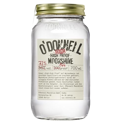 O'Donnell Moonshine High High Proof 0,7 Liter – Intensiver Moonshine mit 144 Proof von Generisch