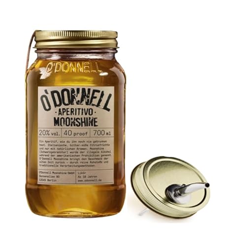 O`Donnell Moonshine I (0,7l) I Natürliche Zutaten I Premium Schnaps nach amerikanischer Tradition I Inkl. Aussgießer (Aperitivo) von Generisch