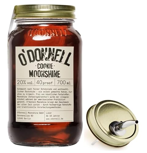 O`Donnell Moonshine I (0,7l) I Natürliche Zutaten I Premium Schnaps nach amerikanischer Tradition I Inkl. Aussgießer (Cookie) von Generisch