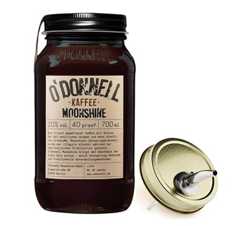 O`Donnell Moonshine I (0,7l) I Natürliche Zutaten I Premium Schnaps nach amerikanischer Tradition I Inkl. Aussgießer (Kaffee) von Generisch