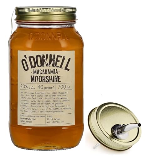 O`Donnell Moonshine I (0,7l) I Natürliche Zutaten I Premium Schnaps nach amerikanischer Tradition I Inkl. Aussgießer (Macadamia) von Generisch