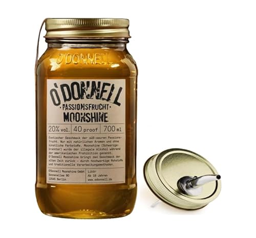 O`Donnell Moonshine I (0,7l) I Natürliche Zutaten I Premium Schnaps nach amerikanischer Tradition I Inkl. Aussgießer (Passionsfrucht) von Generisch