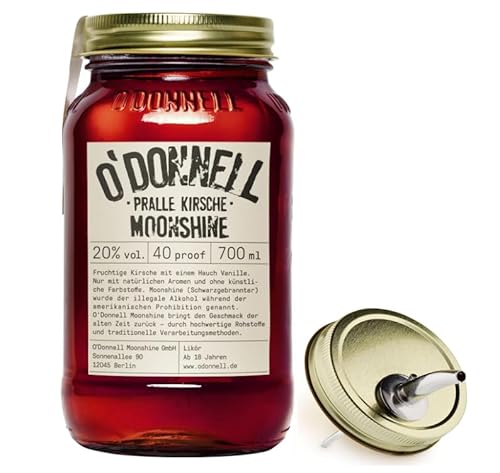 O`Donnell Moonshine I (0,7l) I Natürliche Zutaten I Premium Schnaps nach amerikanischer Tradition I Inkl. Aussgießer (Pralle Kirsche) von Generisch