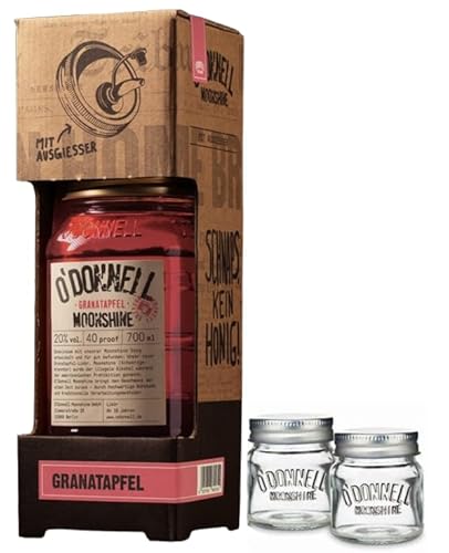 O`Donnell Moonshine I Kombiset “Granatapfel” I "Shot & Share Combo" I 2 Shotgläser I Natürliche Zutaten I Premium Schnaps nach amerikanischer Tradition I 20% Vol. Alkohol von Generisch