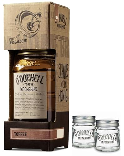 O`Donnell Moonshine I "Shot & Share Combo" I Kombiset “Toffee” I 2 Shotgläser I Natürliche Zutaten I Premium Schnaps nach amerikanischer Tradition I 25% Vol. Alkohol von Generisch