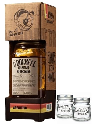 O`Donnell Moonshine Kombiset "Aperitivo" Likör I "Shot & Share" I 2 Shotgläser I Natürliche Zutaten I Premium Schnaps nach amerikanischer Tradition I 20% Vol. Alkohol von Generisch