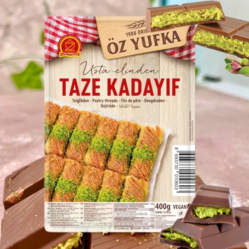 Öz Frische Kadayif Teigfäden 400g - Engelshaar - Künefe Teigwaren Kadaifi Kataifi für Dubai Schkolade Chocolate von Generisch