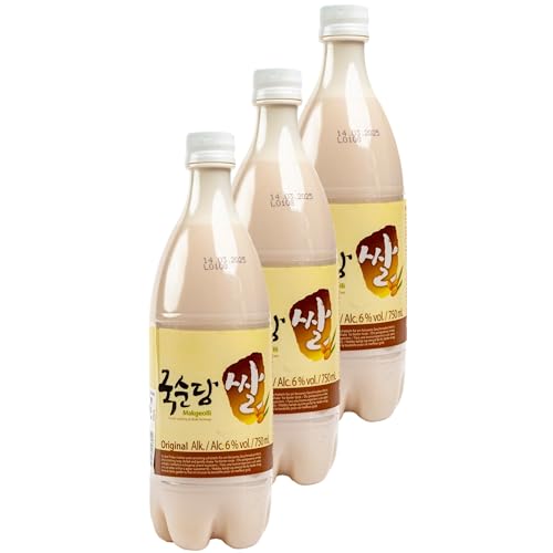 Original Makgeolli - 3er Pack Koreanischer Reiswein - Frischer Geschmack und typisch asiatisch Alc. 6% vol, 750ml inkl. Pfand (Direkt aus Korea) von Generisch