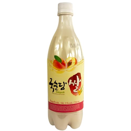 Original Makgeolli Peach - Koreanischer Reiswein mit Pfirsich Extrakt - Frischer Geschmack und typisch asiatisch Alc. 3% vol, 750ml inkl. Pfand (Direkt aus Korea) von Generisch