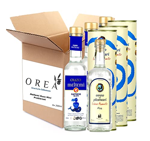 Ouzo Probierset | Geschenkset 6x 200ml mit Anis im OREA Geschenkkarton von Generisch