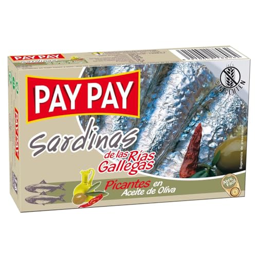 PAY PAY Scharfe Sardinen in Olivenöl Dose 88 g. 9er-Pack von Generisch