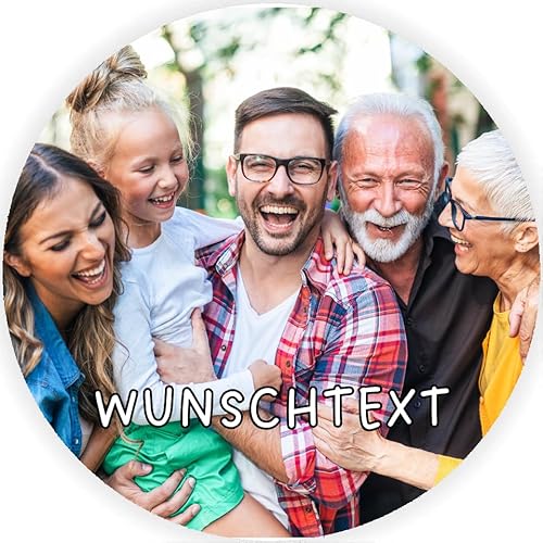 Personalisierbarer Fondant Tortenaufleger Foto Tortenbild Geburtstag Party mit Wunschbild Wunschtext von Generisch