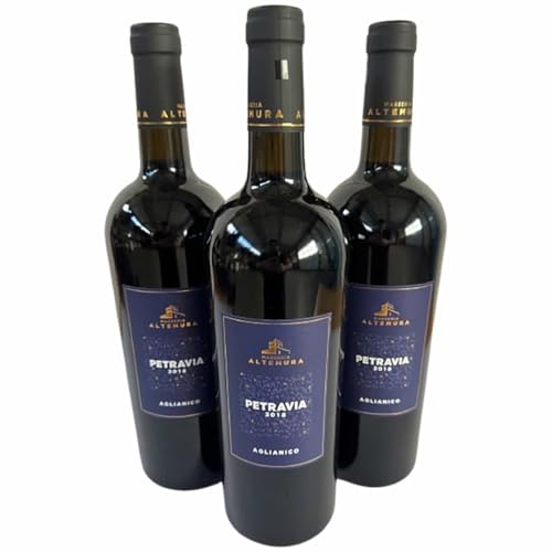 Petravia Aglianico Puglia IGT 2018, Masseria Altemura, Rotwein aus Apulien in Italien, 750 ml, 3er-Set von Generisch