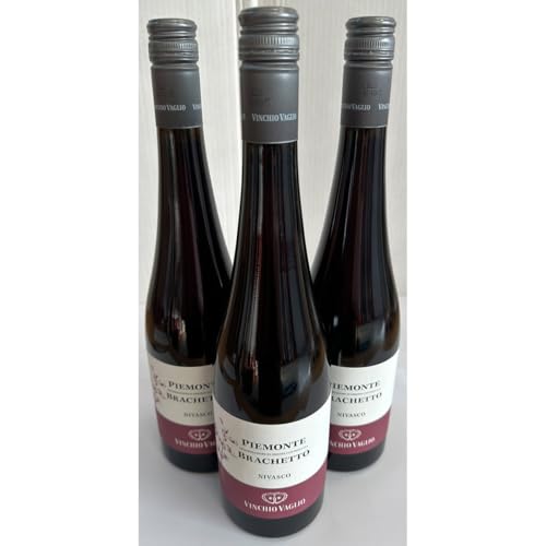 Nivasco Brachetto Piemonte DOC 2023, Vinchio Vaglio, Dessertwein aus Italien, 750 ml, 3er-Set von Generisch