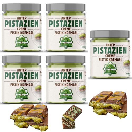 Pistazien Creme Perektif geeignet für die Verwendung von Pistazienpaste und Dubai-Schokolade 200 Gramm X 5 STÜCK mit Pufai von Generisch